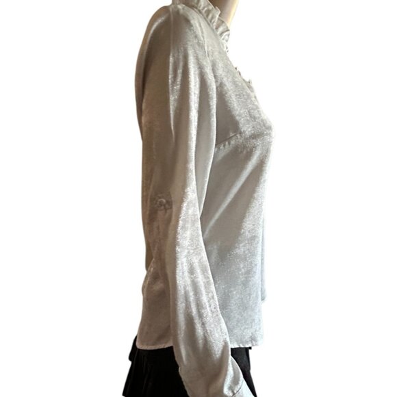 🎄 NWOT 🛍️ Express Silver HOLIDAY Party Cocktail Shirt Slim Fit XS - Picture 6 of 6